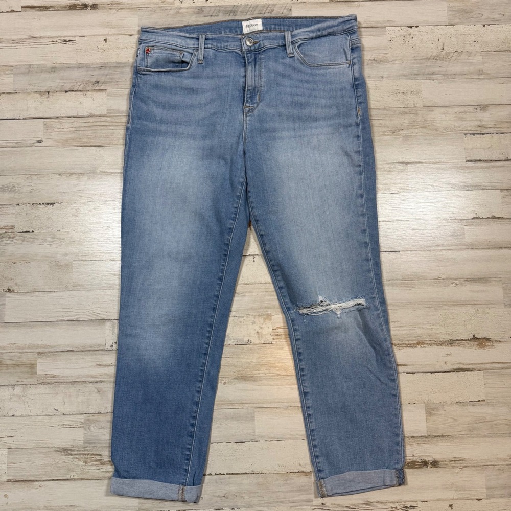 HUDSON‎ Natalie Distressed Light Wash Cropped Jeans Womens Size 30